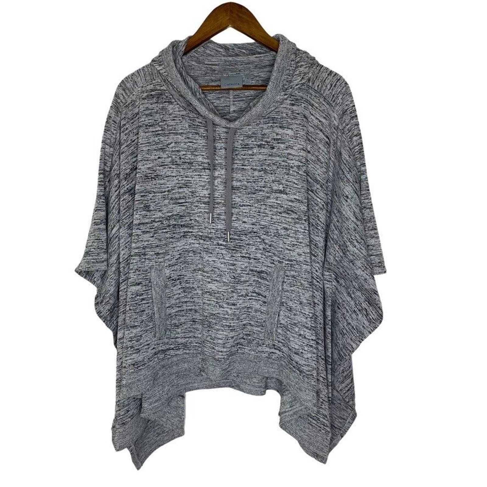 Athleta Heather Gray Poncho Hooded Sweater Size Small Women’s